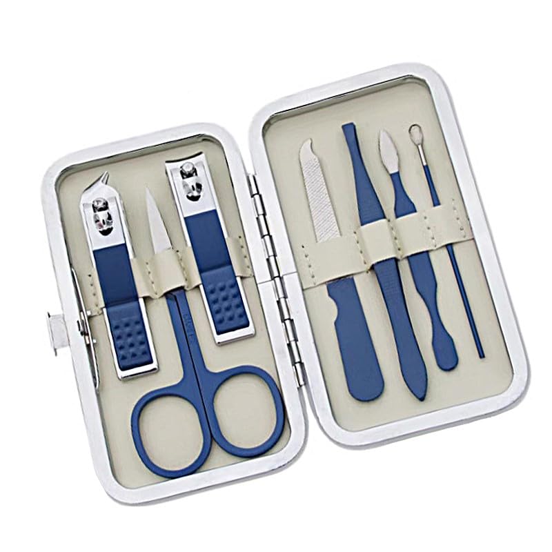 7pcs Nail Clippers Professional Set Nail Care Tools Blue