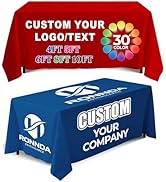 GagetElec Custom Table Cloth with Business Logo Text,4/5/6/8/10FT Personalized Table Cloth for Bu...