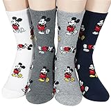 Socksense Cartoon Character Series Women's Original Crew Socks (Mi Pattern_4pairs)