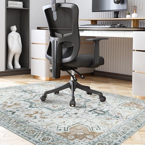 Famibay Protector Suelo Silla Ruedas 120x150cm Alfombra Silla Escritorio Antideslizante Alfombra Protectora Suelo para Silla de Oficina Lavable para Suelo Duro Baldosas Naranja