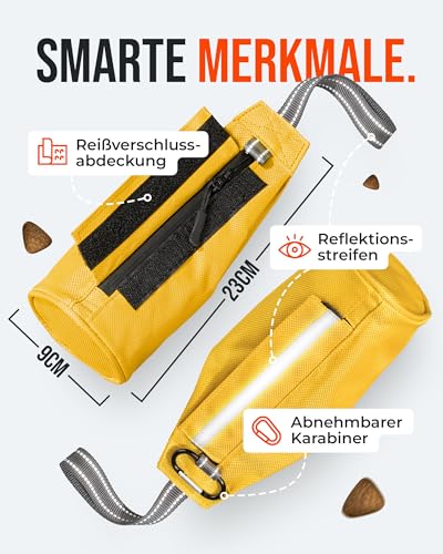 ZAUBERPFOTE Futterbeutel 'Joy' - Mit wasserfestem YKK® Reißverschluss - Apportierbeutel für Hundetraining - Ideal für Leckerlies – Praktische & robuste Leckerlitasche für Hunde