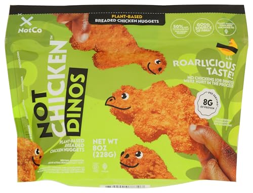 NotCo NotChicken Dinos Frozen Plant-Based Breaded Chicken Nuggets, 8 oz Pouch