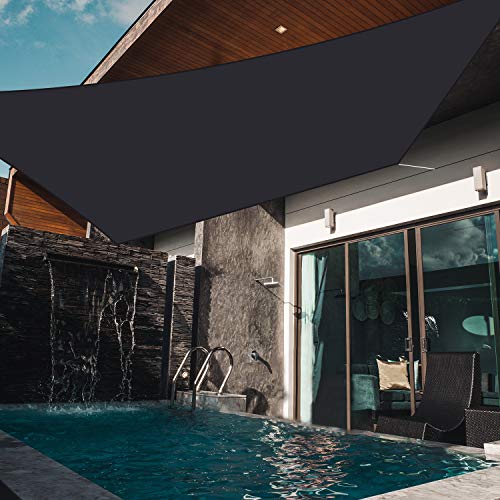 Jneaicn - Cortinas de sol para exterior con vela de sombra gris oscuro de 2 x 3 m, para jardín, terraza, tienda de campamento y protección UV (gris oscuro)