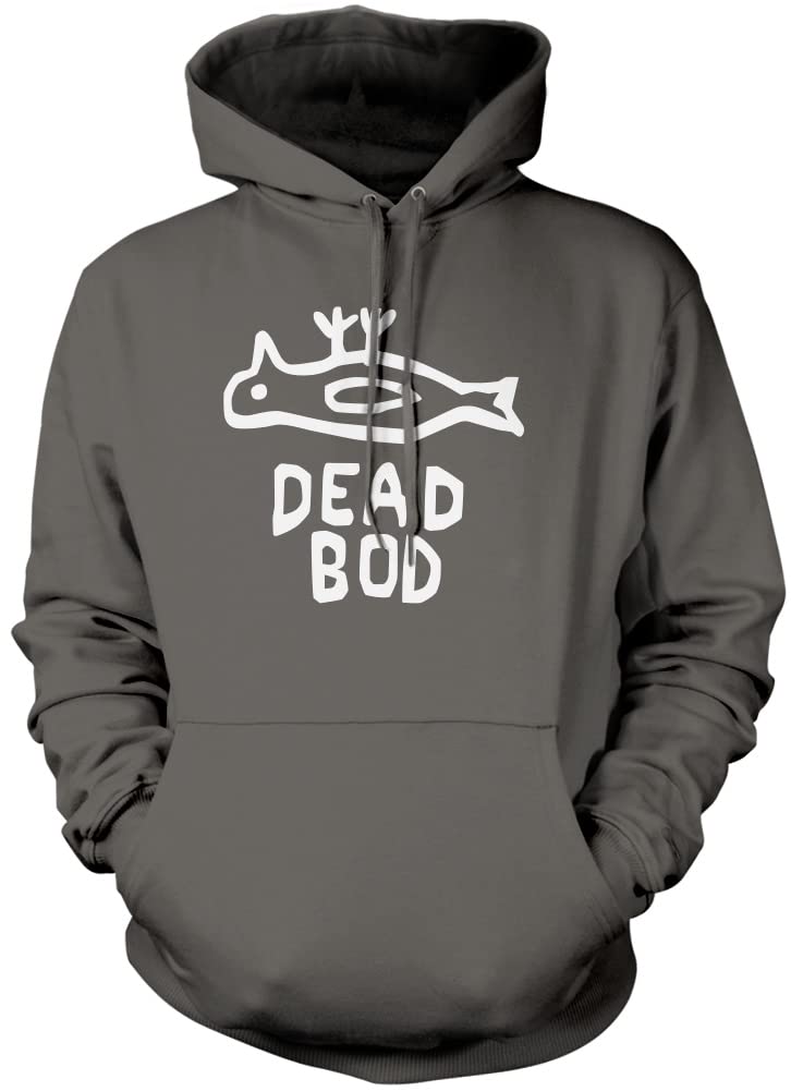 Hotscamp Unisex Kids Heather Grey Dead Bod Hoodie - Grey X-Large