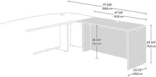 Miniatura 4 de Sauder Via Collection - Escritorio de retorno, L 47.87" x W 23.47" x H 29.76", Cereza Clásica