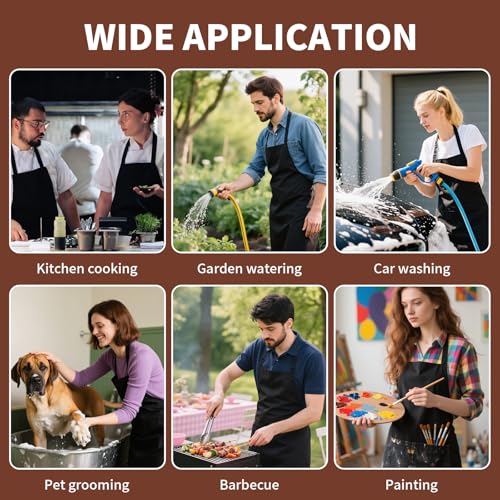 XdealCozyxc 2 PCS Black Apron with Pockets for Men Women Kitchen Cooking, Adjustable Catering Aprons - Cosy Home Interiors XdealCozyxc 2 PCS Black Apron with Pockets for Men Women Kitchen Cooking, Adjustable Catering Aprons - Image 7
