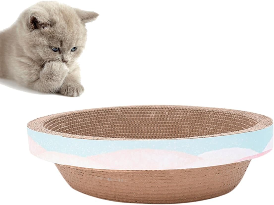 Cat Scratching Board Bowl Shape Corrugated Paper Scratch Toy for Cats Fun and Creative Design for Indoor Play and Furniture