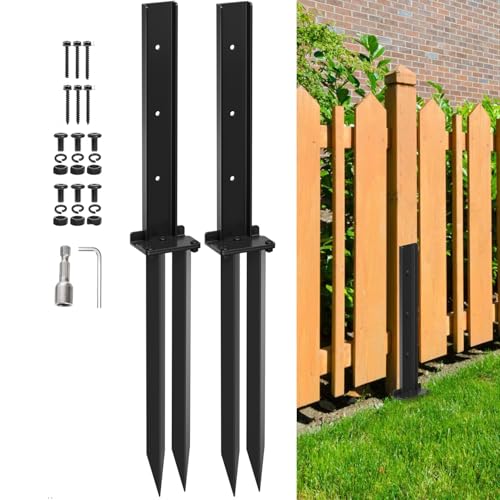 2Pcs Fence Post Repair Kit for 4x4/6x6 Tilted Broken Wood Fence Posts