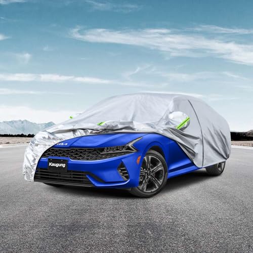 Image of Kaugung 6 Layers Car Cover Custom Fit Kia K5 Sedan from 2021 to 2025, Waterproof All Weather Resistant Outdoor Indoor Sun Rain Dust Snow Protection. (USA Warehouse, Within 3-7 Days)
