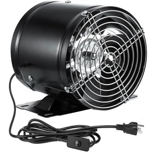 Ventilador de Conducto en Línea de 6 Pulgadas, Ventilador Extractor de Cocina de Metal, Ventilador de Escape de Cochera, de Alto Flujo de Aire con Válvula de Retención, Malla,...