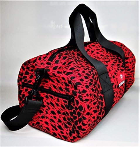 メラノPP＃　　新品近い　CREAM SODA 赤ヒョウ柄 ボストンバッグ Amazon | [Cream Soda] ヒョウ柄 ドラムバッグ 『RED』 ☆ クリーム