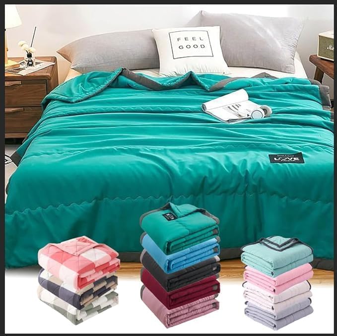 Cooling Blanket for Night Sweats, Summer Ice Cooling Bed Sheets Blankets King Size Double Bed Adult Single Skin Friendly Plain Cooler Quilt for Hot Sleepers Sweats All-Season Lightweight Ice Throws UK