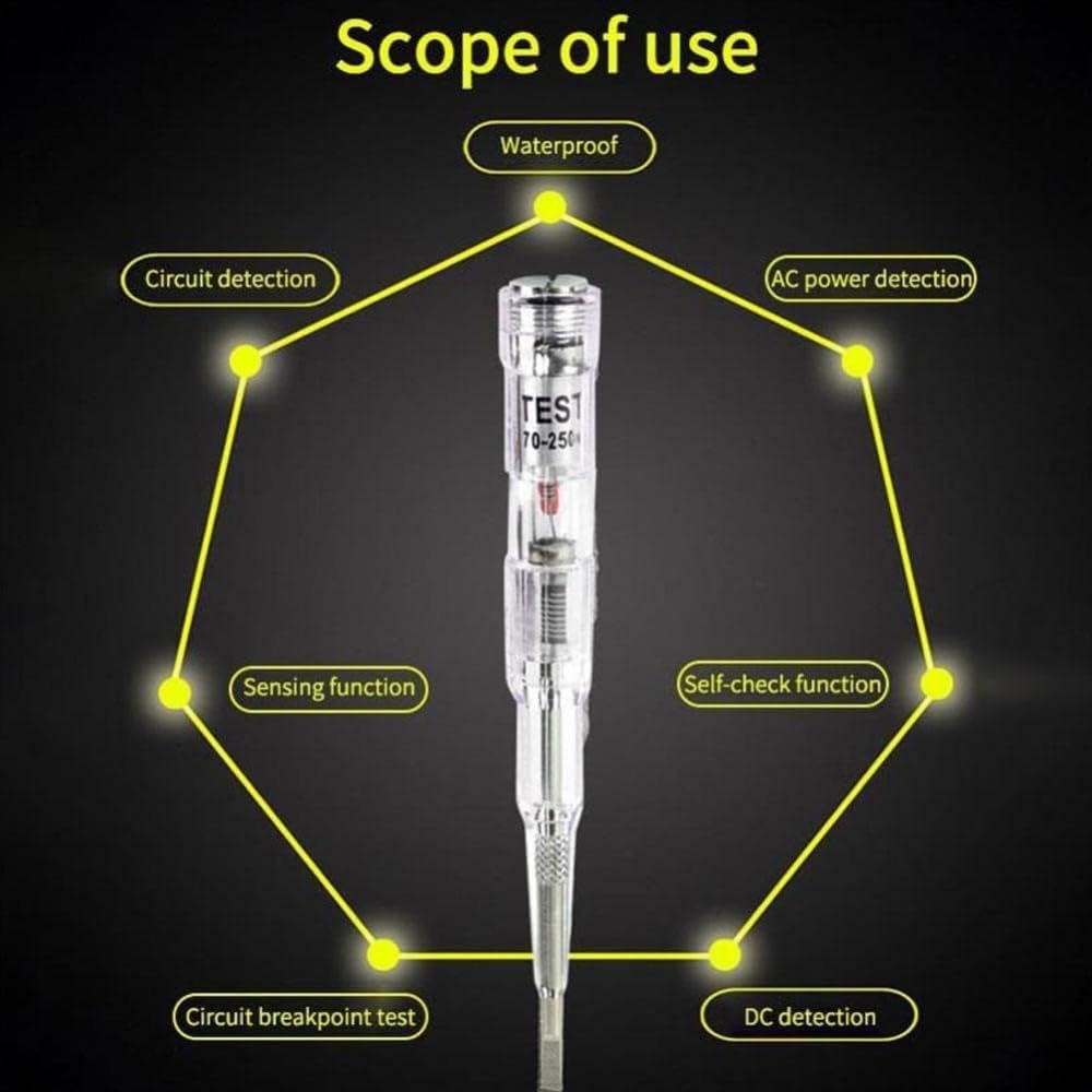 Stylo testeur électrique, 70–250 V, portable, étanche, avec lumière de couleur LED, sans contact, stylo testeur de tension CA