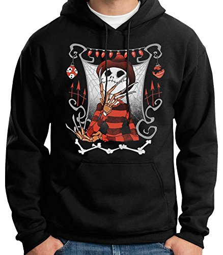 35mm - Sudadera con Capucha Jack Skellington Freddy Krueger - Divertida - Negro - Talla m