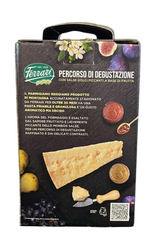 Parmigiano DOP 30 Mesi, Formaggio di Montagna con Salse alla Frutta, Confezione Regalo 300g, Idea Regalo Natale