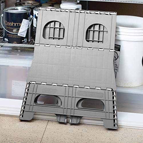 Richards Homewares Folding Two Step Stool - Lightweight and Portable Stepstool for Adults, Kids, Pets - Easy Open/Close with Slim Profile for Simple Storage - Great for Home, Kitchen, Bathroom
