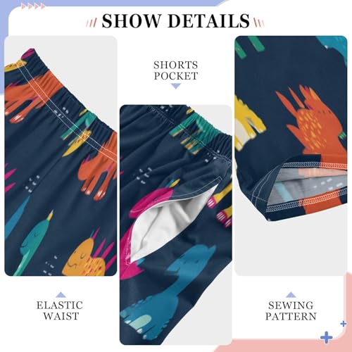 Cute Dinosaurs Blue Pattern Lounge Pajama Pants Soft PJ Bottoms for Sleepwear Ages 6-14 Years4