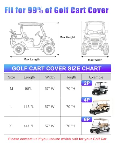 TAJSJNG Full Enclosed Golf Cart Cover