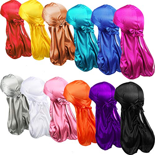 Bonnet durag homme femme en soie respirant, turban cheveux longs pour sport et nuit
