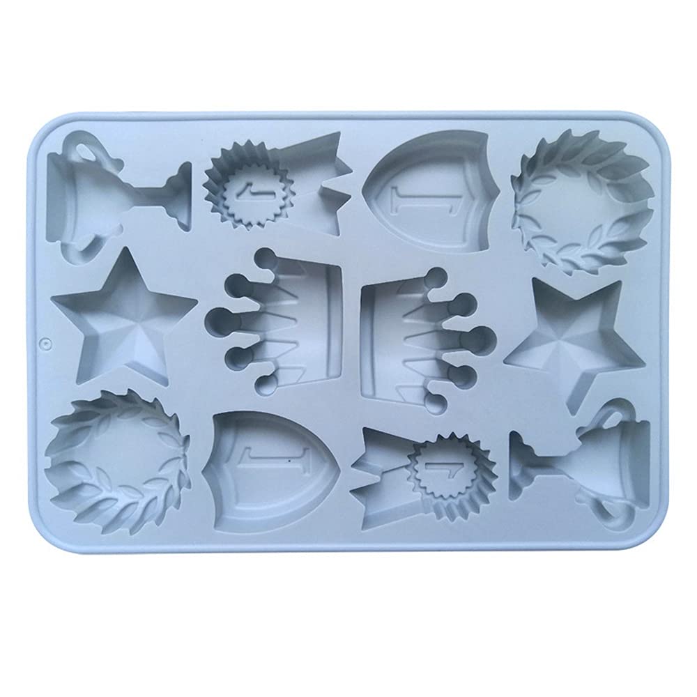 Stampi a Forma di Medaglia con 12 Stelle per Cioccolato, Torte, Gelatine, Cupcake, Brownie e Sapone per Decorazioni da Cucina