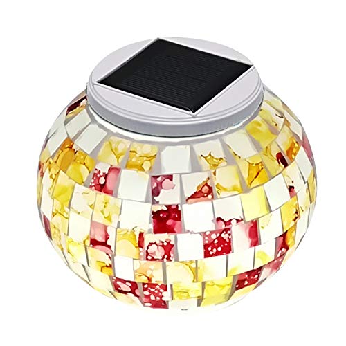 電光ホーム LED ソーラー ガーデンライト モザイク ガラス フラワーストーン 屋外 置き型 自動点灯 消灯 おしゃれ かわいい レトロ 庭 玄関 アプローチ 野外 明るい 防水 防雨 照度センサー 太陽光 充電式 ソーラーライト イルミネーション カラ