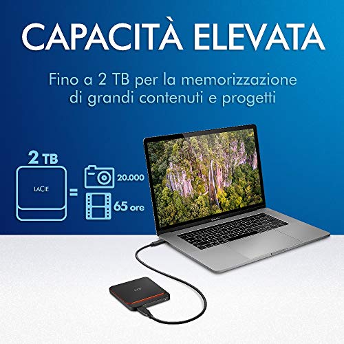 LaCie Portable SSD, 500 GB, SSD Esterno, 2.5