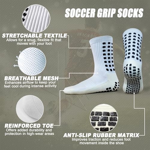 Image of Anti Slip Soccer Grip Socks, 117 Silicone Dots Non Skid Football Socks
