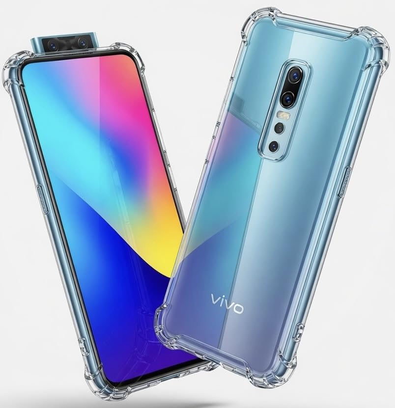 Image of Lustree Compatible with vivo V17 Pro Back Cover| Clear + TPU Case with 4 Corner Air Cushion Protection & Camera Protection | Slim& Stylus Cover for vivo V17 Pro