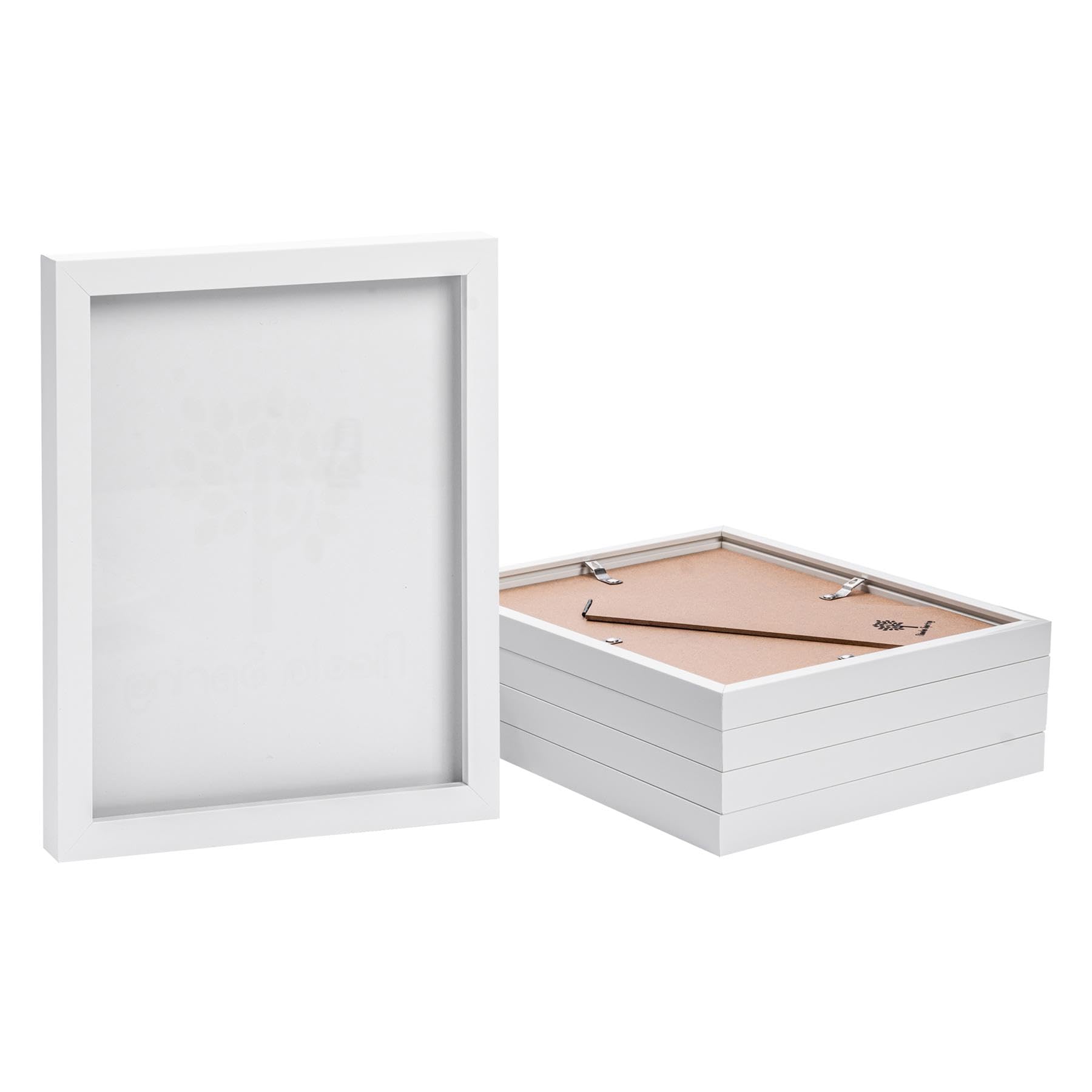 Nicola Spring White Photo Frames - Fits Photo Size 8 X 10 (20 X 25Cm) - Pack Of 5 - Picture Frame Wall Mounted Portrait With Stand Freestanding Certificate Poster Display