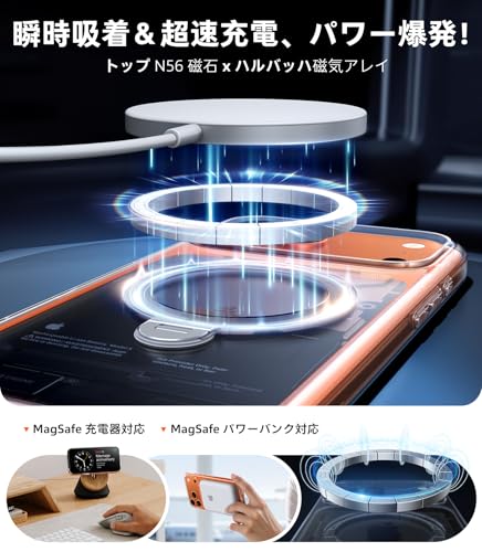 undefined TORRAS iPhone 17 Pro 用 ケース【多機能一体・360°新定点回転スタンド】 Magsafe対応 【Ostand Q3 Spin】高耐久性 耐衝撃 ゼンマイ式スタンド リング 縦横両対応 マグネット搭載 急速充電対応 指紋防止 クリア の商品画像 3