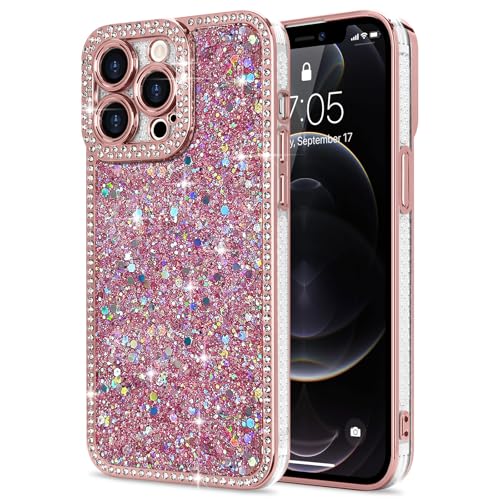 Lafunda for iPhone 12 Pro Max Case Glitter, Luxury Shiny Bling Sparkly Bumper Cover with Crystal Diamonds for Women Girls Soft Slim Shockproof Protective Phone Case for iPhone 12 Pro Max 6.7