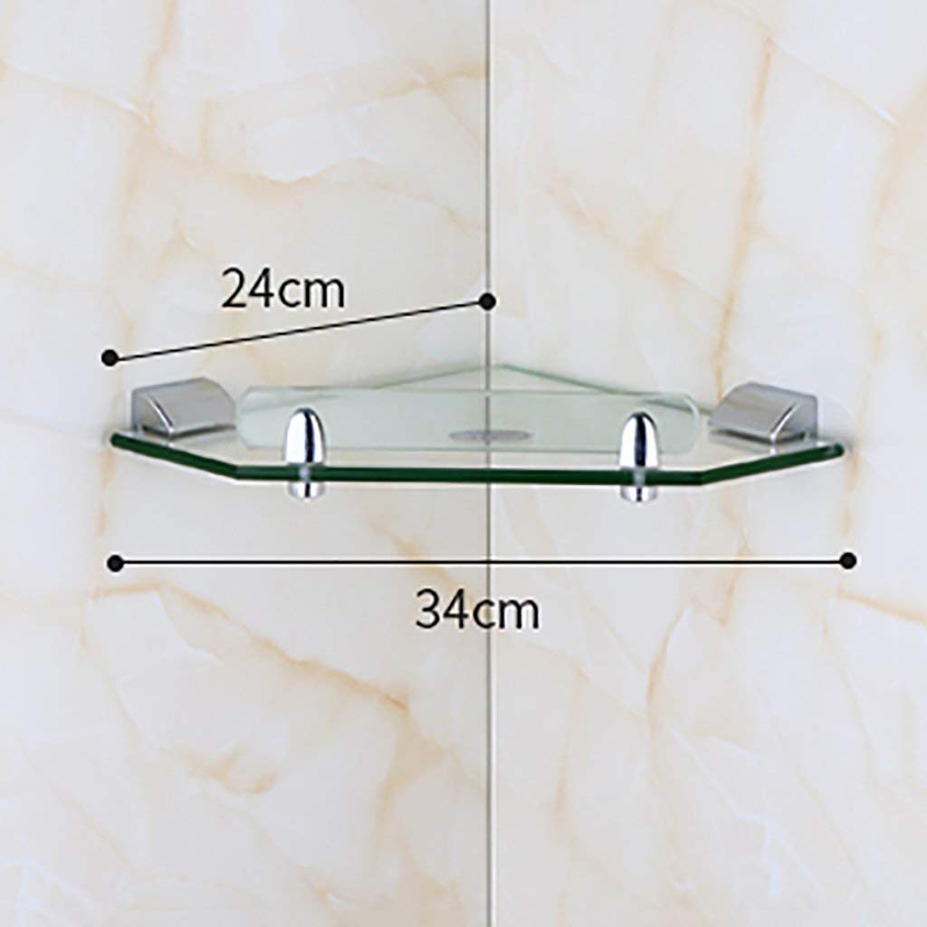 Étagères de salle de bain exquises étagères de bain, étagère de salle de bain verre d'angle de douche, support mural d'angle multifonctionnel, salle de bain, 24 * 34 cm * 1 pièces, 24 * 34 cm * 1 pièc