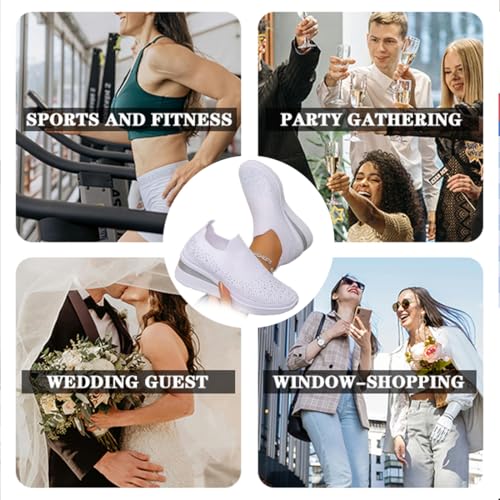 Women's Glitter Rhinestone Fashion Breathable Wedge Sneakers, Women's Platform Sneakers, Sparkly Bling Wedding Dressy Tennis Shoes for Bride4