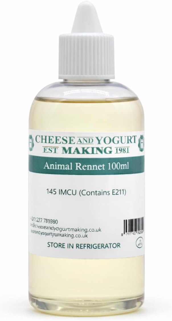 Liquid Animal Rennet - 100ml – Natural Animal Rennet for Cheesemaking | GM-Free | Traditional European Cheese Making Ingredient with Dropper – All Cheese Types