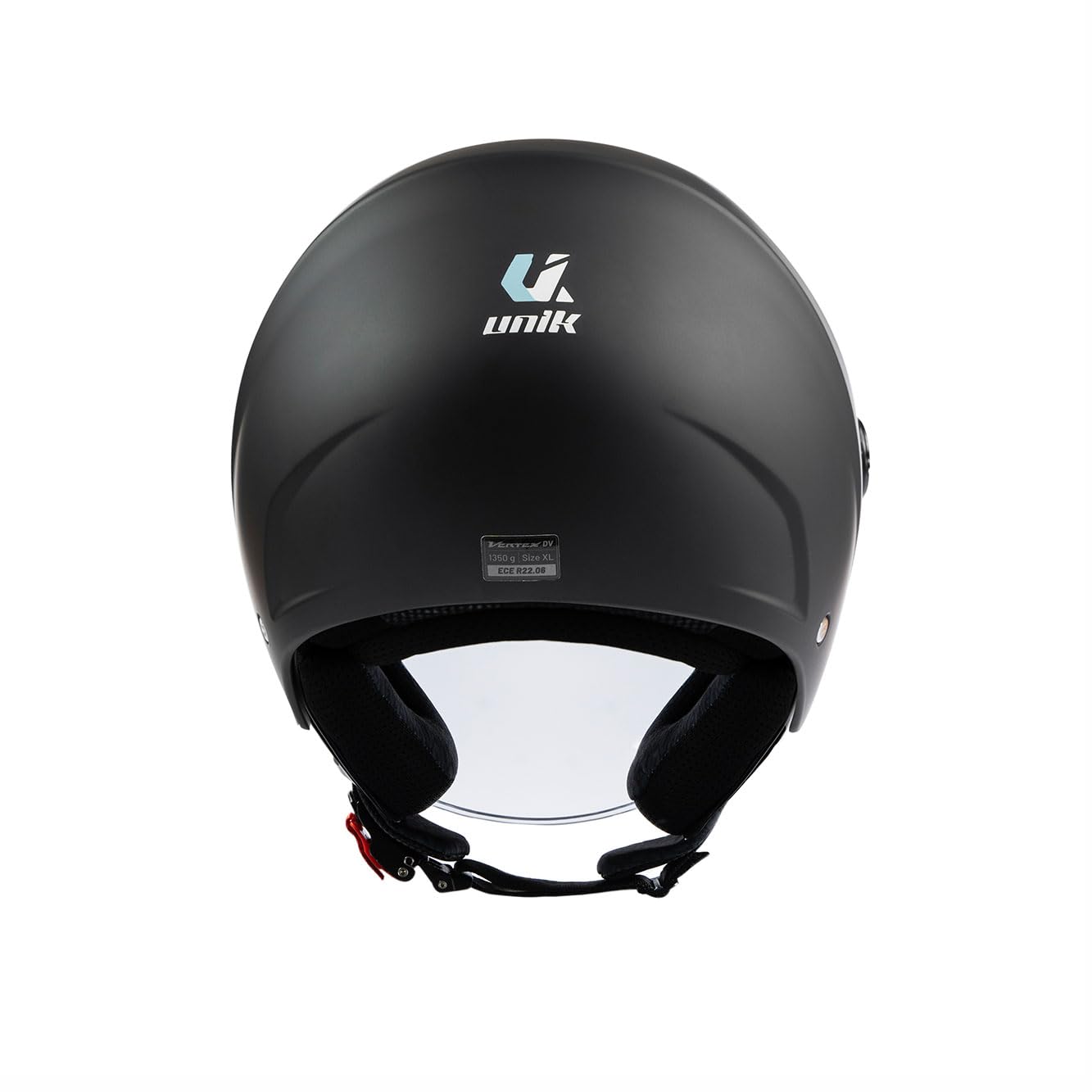 unik Casco Moto Jet Abierto Motocicleta Scooter Ciclomotor Hombre/Mujer Airflow Cierre Micrométrico Desmontable Homologado - Negro Mate, S