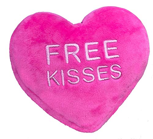 Huxley & Kent for Dogs | Free Kisses Heart | Valentine's Day Funny Dog Toy | Power Plush Dog Toy with Squeaker | Dog Gift | Fun, Durable, and Safe | H&K Squeaky Dog Toy