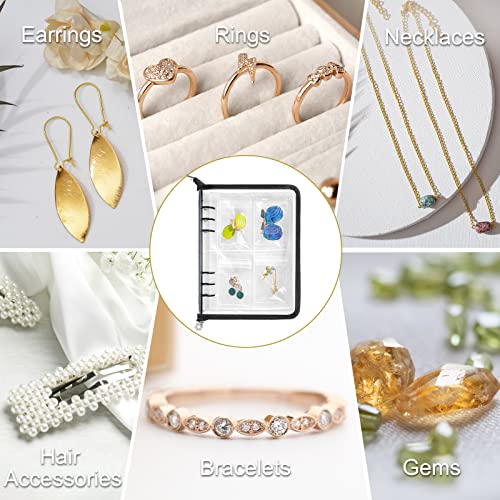 Uross Transparent Jewelry Storage Book, Jewelry Earring Organizer, Clear Travel Jewelry Organizer Book, Zipper Jewelry Storage Display for Necklaces Earrings Rings Bracelets with pockets (84 Grids) - Image 5