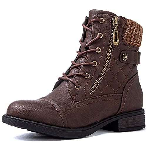 GLOBALWIN Women's Ankle Booties Fashion Combat Boots Fall Boots For Women Comfortable Low Heel2