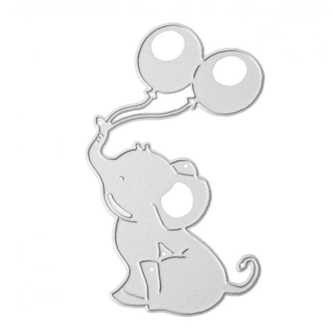 Bontannd Elephant Balloon Metal Cutting Stencil Diy Scrapbooking Album Stamp Paper Card Embossing Craft Decor For Baby Shower Decoration