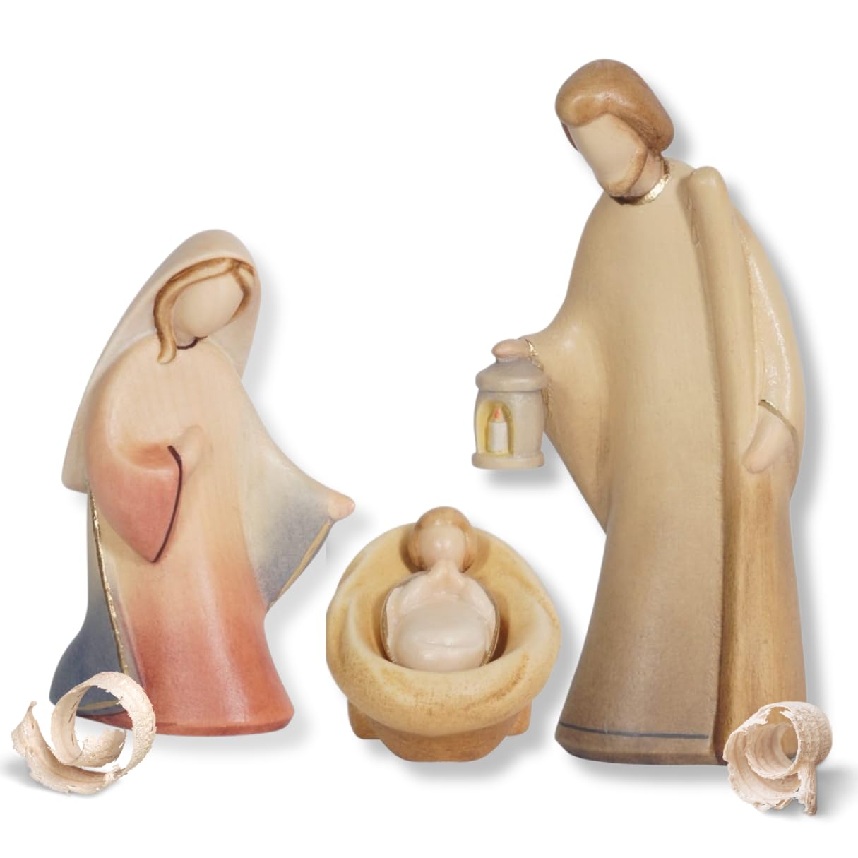 Akantus Krippe Leonardo Krippenfiguren: Heilige Familie bemalt (13 cm)