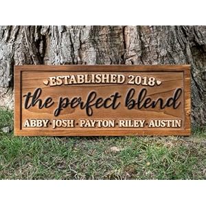 Personalized Perfect Blended Family Name Sign Carved Wood | Personalized Blended Family Name Sign, Wedding Gift For Couple Established Sign Mothers Day Personalized Perfect Blended Family Name Sign Carved Wood Personalized Blended Family Name Sign Wedding Gift For Couple Established Sign Mothers Day