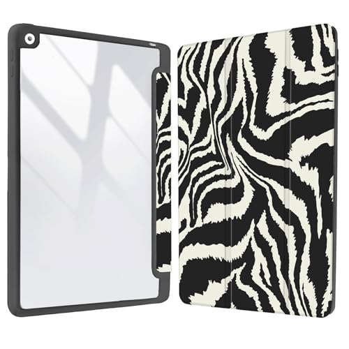 Coque iPad 9/8/7 Zèbre Transparent Résout le Risque de Chute