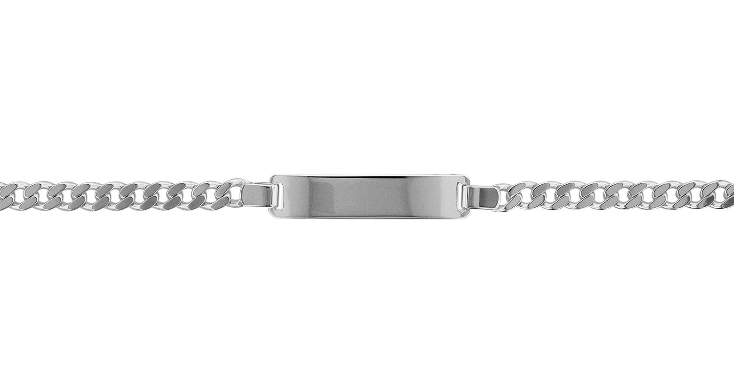 trendor Gravur-Armband für Männer 925 Silber Panzerkette mit Namen 88612-21 | modischer Gravurschmuck für Herren mit poliertem Gravurschild