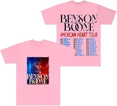 Benson Boone American Heart Tour T-Shirts Crewneck Short Sleeve