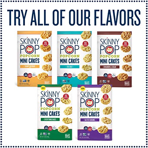 Image of SkinnyPop Salted Caramel Popcorn Mini Cakes, Grocery Size Bags, Skinny Pop, Healthy Popcorn Snacks, Gluten Free, 5oz (Pack of 4)