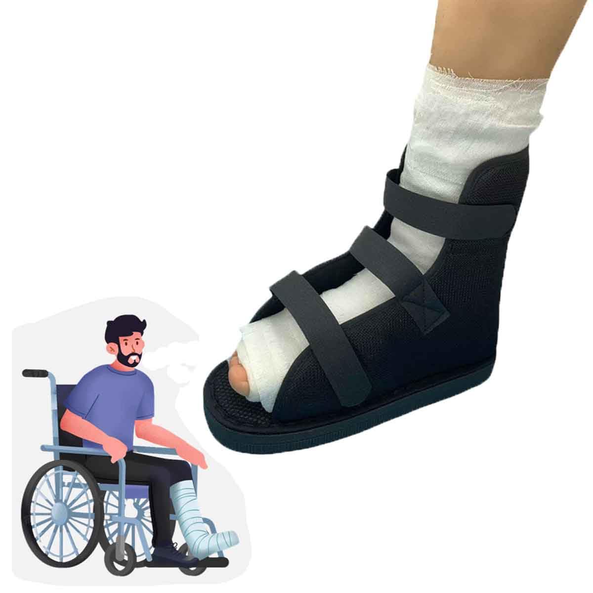Faxianther 1 Chaussure de Plâtre Ouverte à l’Avant Protège-Plâtre pour Pied Gauche et Droit Chaussure Protection de Plâtre pour Fracture de Pied