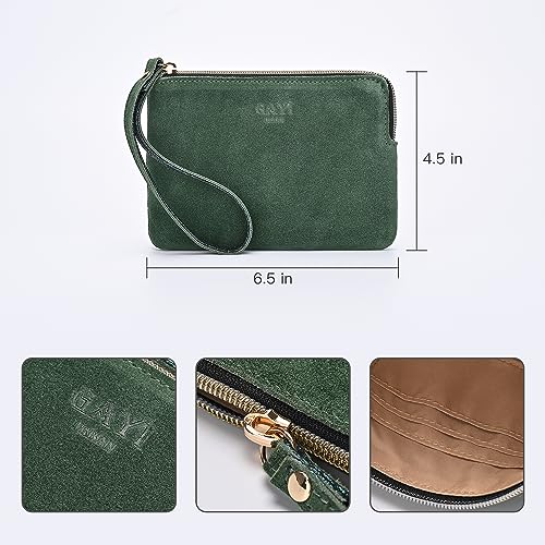 Image of Genuine Leather 4.5 x 6.5 Wristlet Purse for Women, Evening Wristlet Pouch Clutch Bag