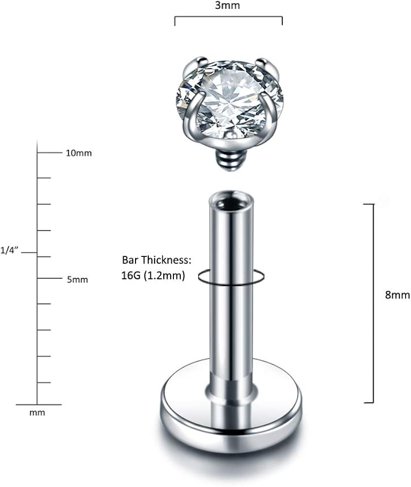 Xpircn 16G Labret Monroe Lip Rings Helix Tragus Earring Studs Piercing Jewelry 9-18PCS