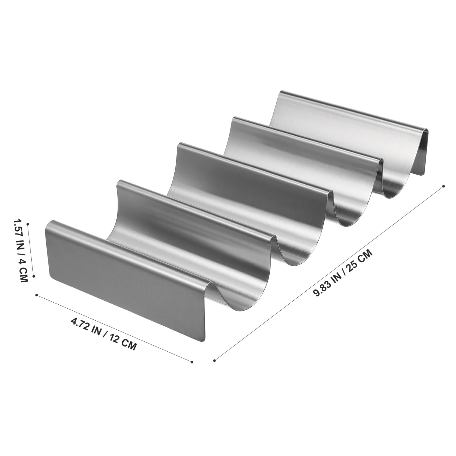 BESPORTBLE Edelstahl Taco Halter Multi-Slot Taco Stand Metall Pfannkuchenhalter 25 X 12 X 4 cm FüR Zuhause Partys Und Restaurants
