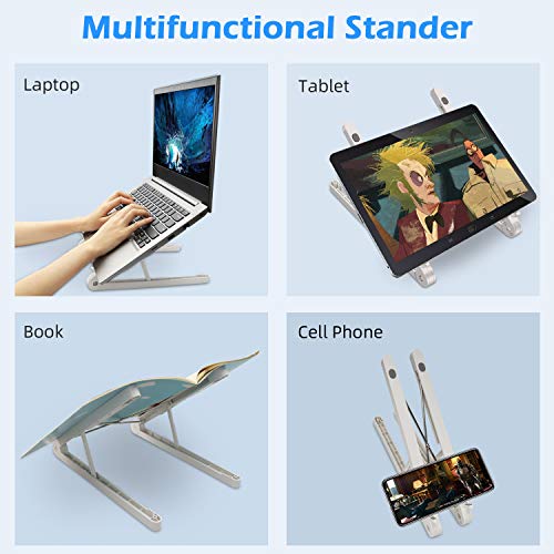 VIBOLA Laptop stand laptop holder, Tablet Mount Adjustable Laptop Elevator for Desk Bed Computer Stand Portable Notebook Cooling Stand, Tablet stand compatible for iPad Lenovo Samsung Dell MacBook Pro